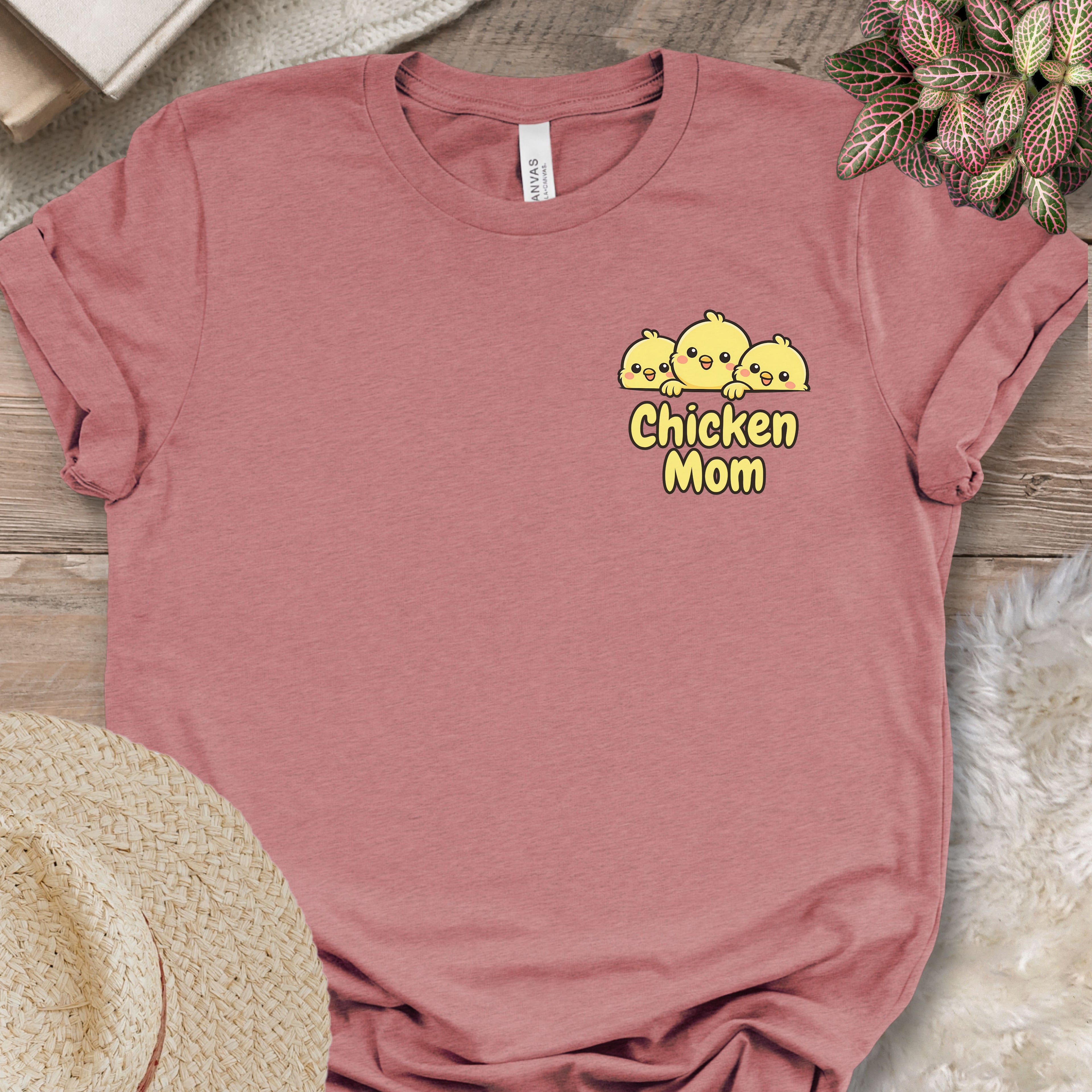 Cute Chicken Mom Chest Tee