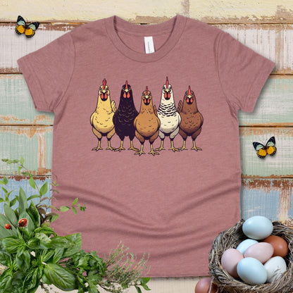 Kids Multicolor Chicken Lineup Tee