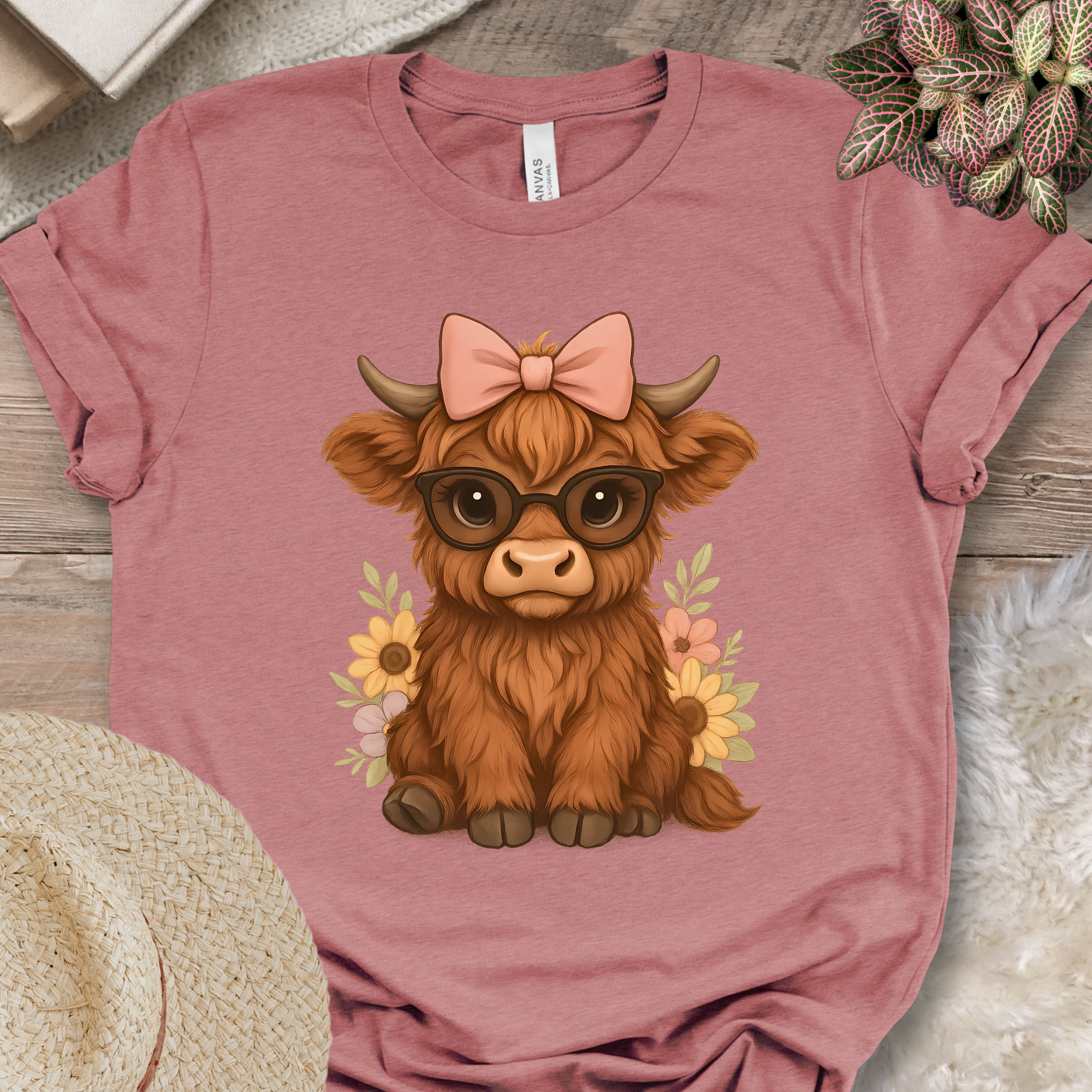 Highland Cow in Sunglasses Tee