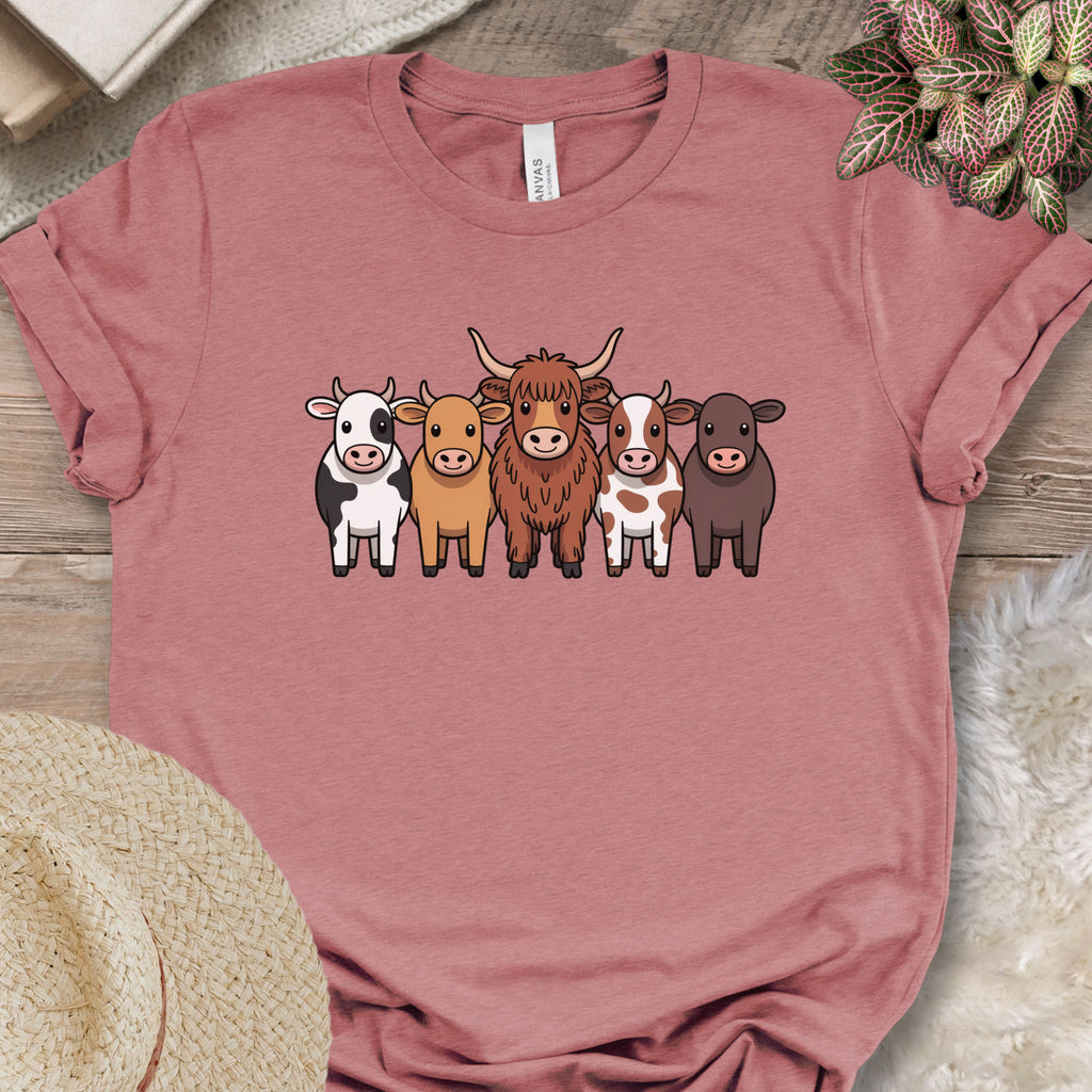 Cartoon Cow Breeds Tee