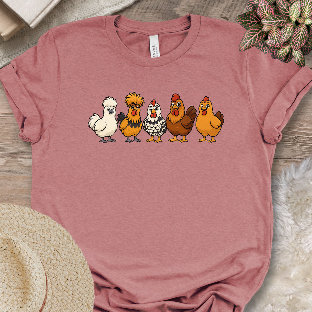 Cartoon Chicken Breeds Tee