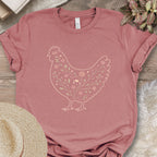 Minimalist Botanical Hen Shirt