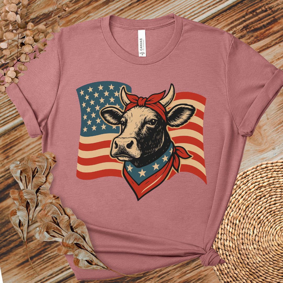 Patriotic Cow Flag Shirt