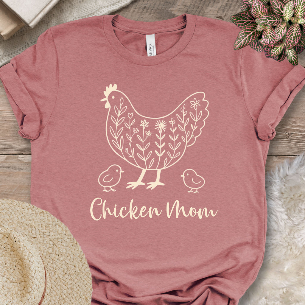 Floral Chicken Mom Tee