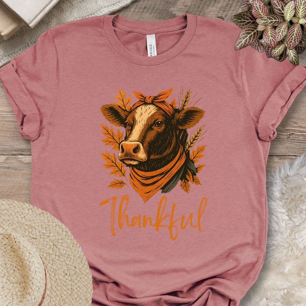 Thankful & Blessed Cow Tee