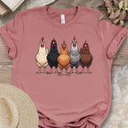 Five Chicken Flock Graphic T-Shirt