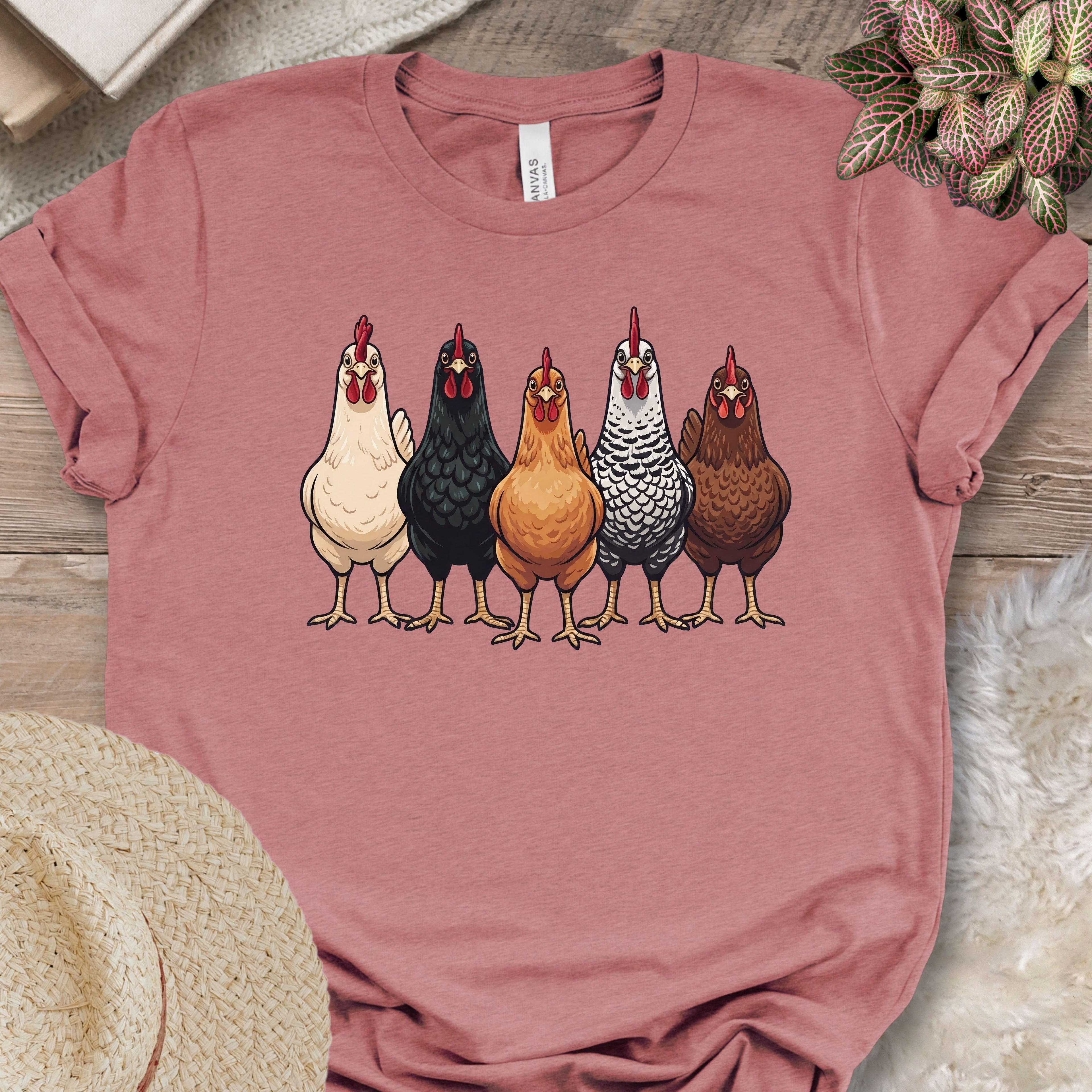 Five Chicken Flock Graphic T-Shirt