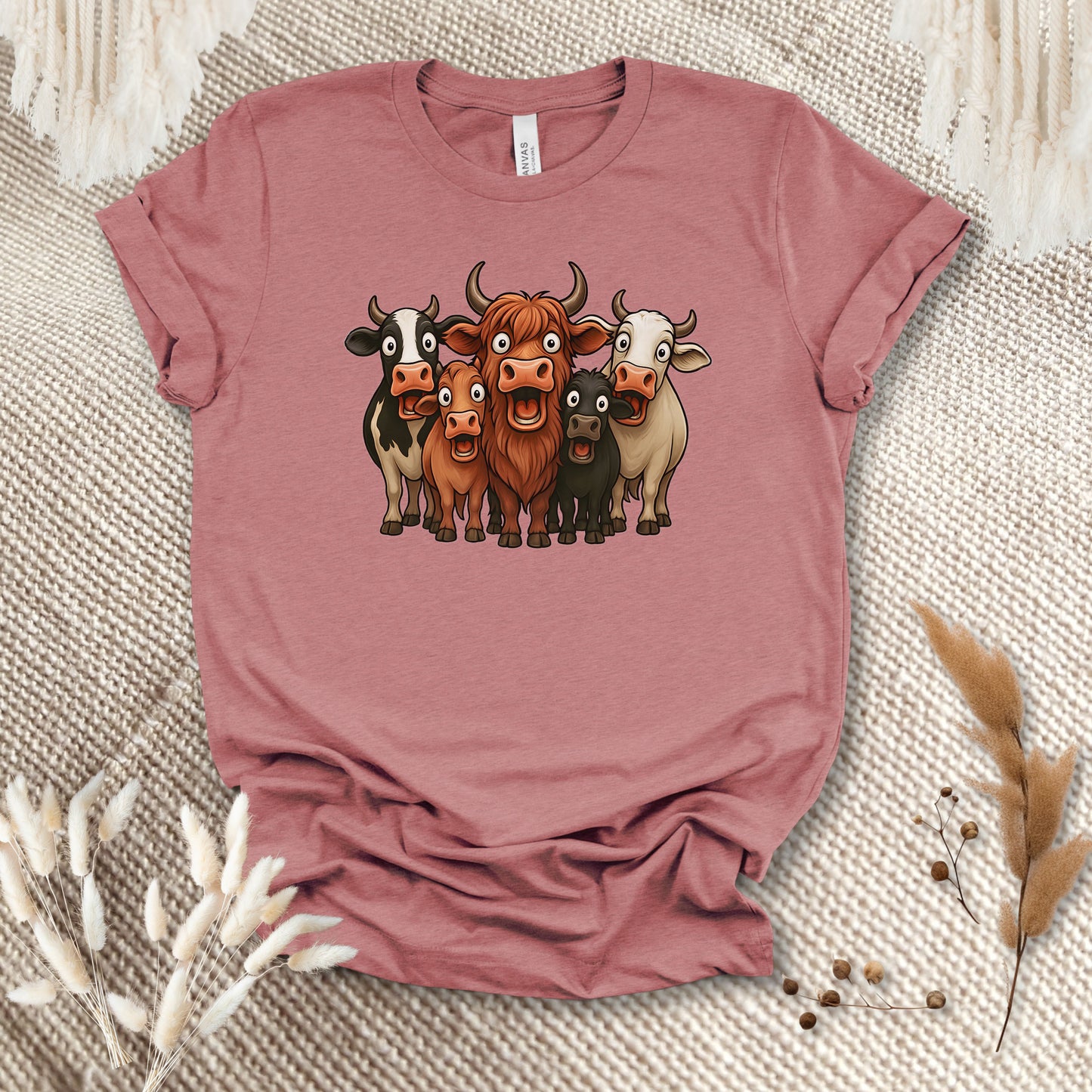 Funny Cow Lover T-Shirt – Cute Cow Lineup Tee for Farmers, Ranchers & Cow Moms