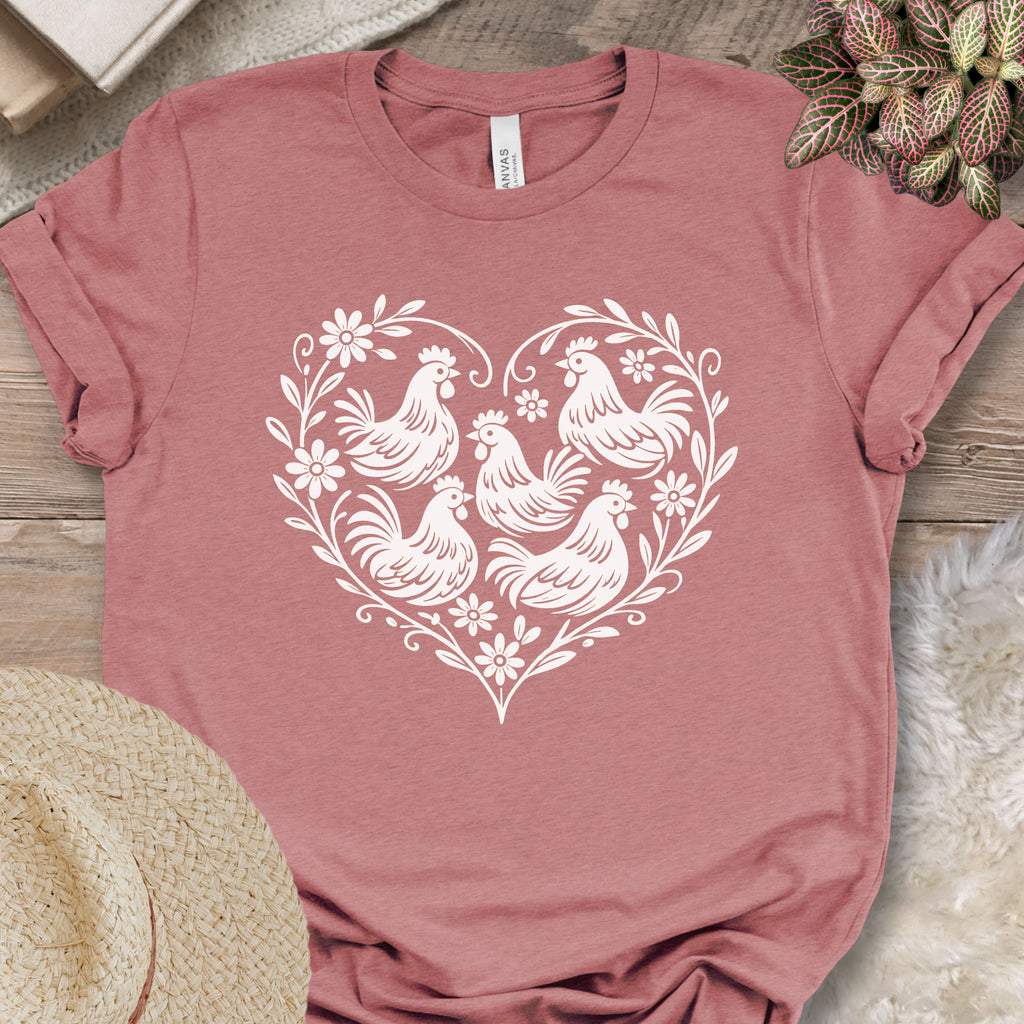Floral Chicken Heart Shirt