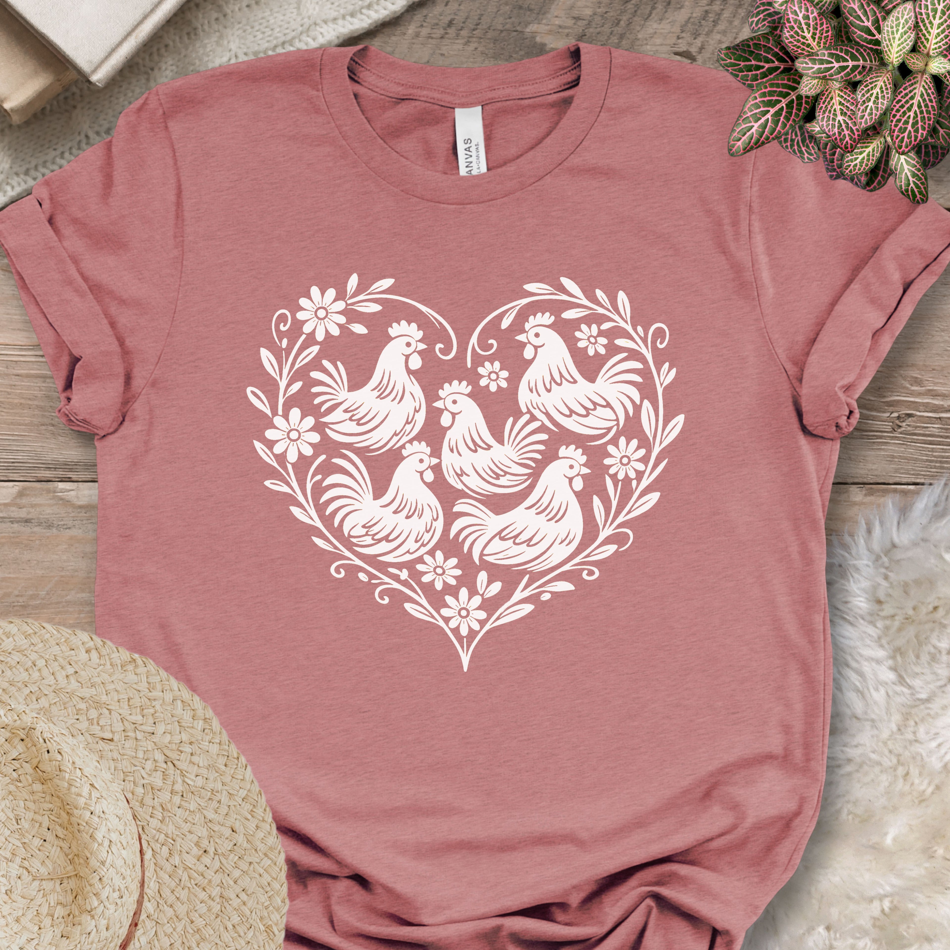 Floral Chicken Heart Shirt