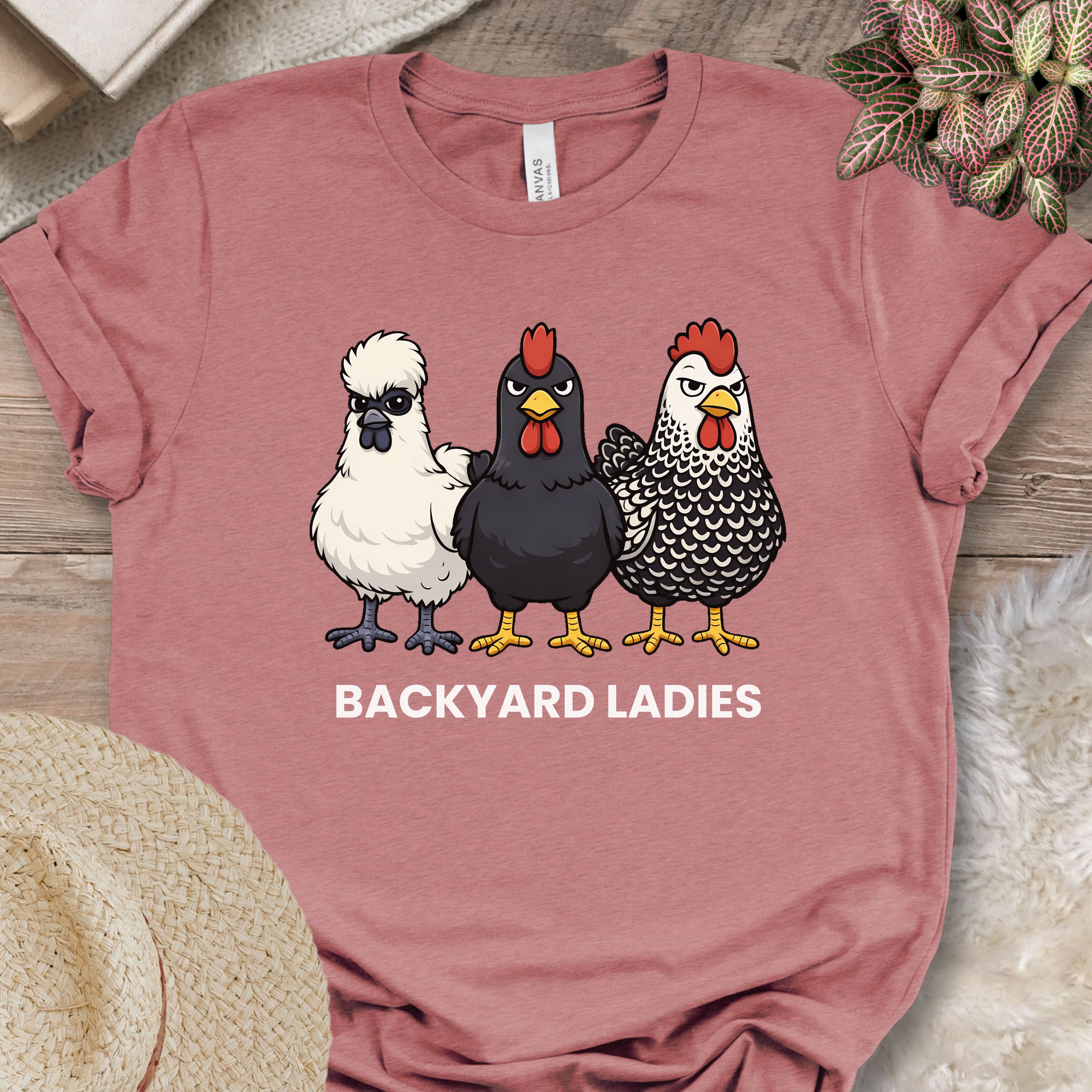 Backyard Hen Trio Illustration T-Shirt