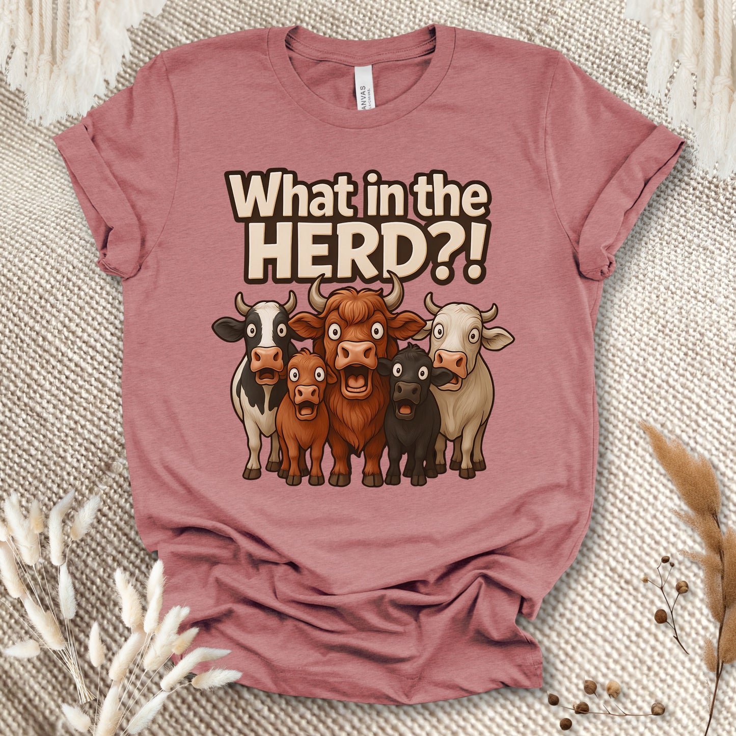 Funny Cow Lover T-Shirt – What in the Herd?! Cute Farm Animal Humor Tee for Farmers & Country Life Fans
