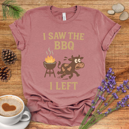 Funny Cow Lover T-Shirt – I Saw the BBQ I Left Tee for Cow Moms, Animal Lovers & Country Life Fans