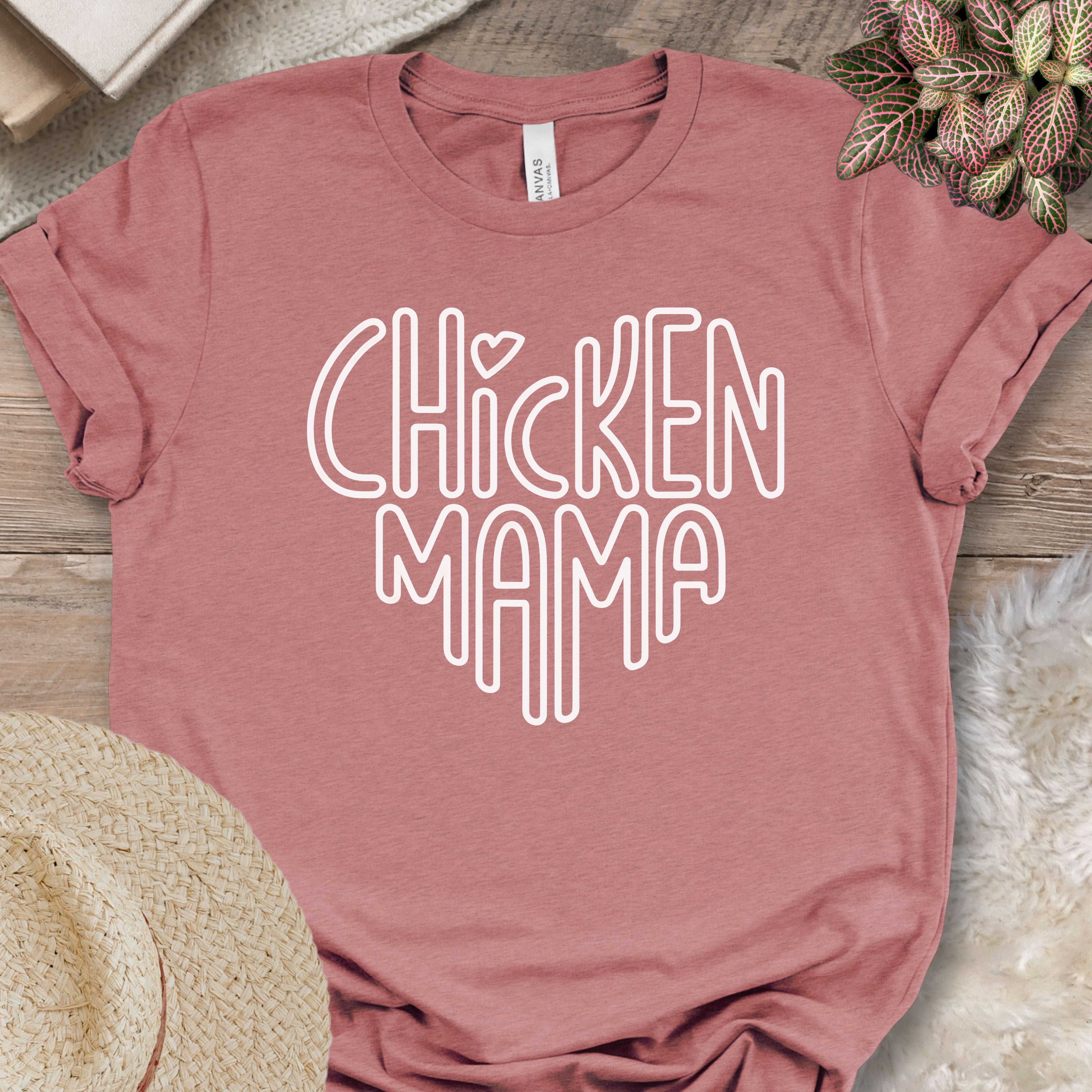 Retro Block Letter Chicken Mama Shirt