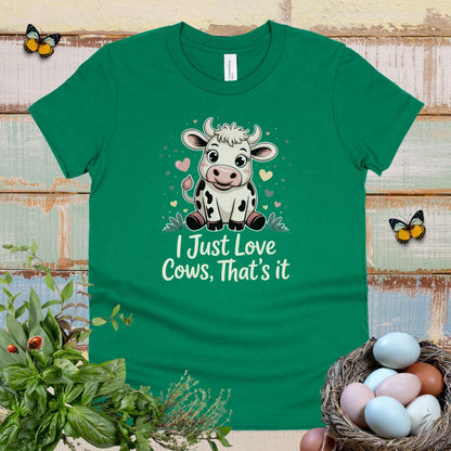 Cute Cow Kids T-Shirt – “I Just Love Cows” Tee for Little Cow Lovers & Farm Animal Fans