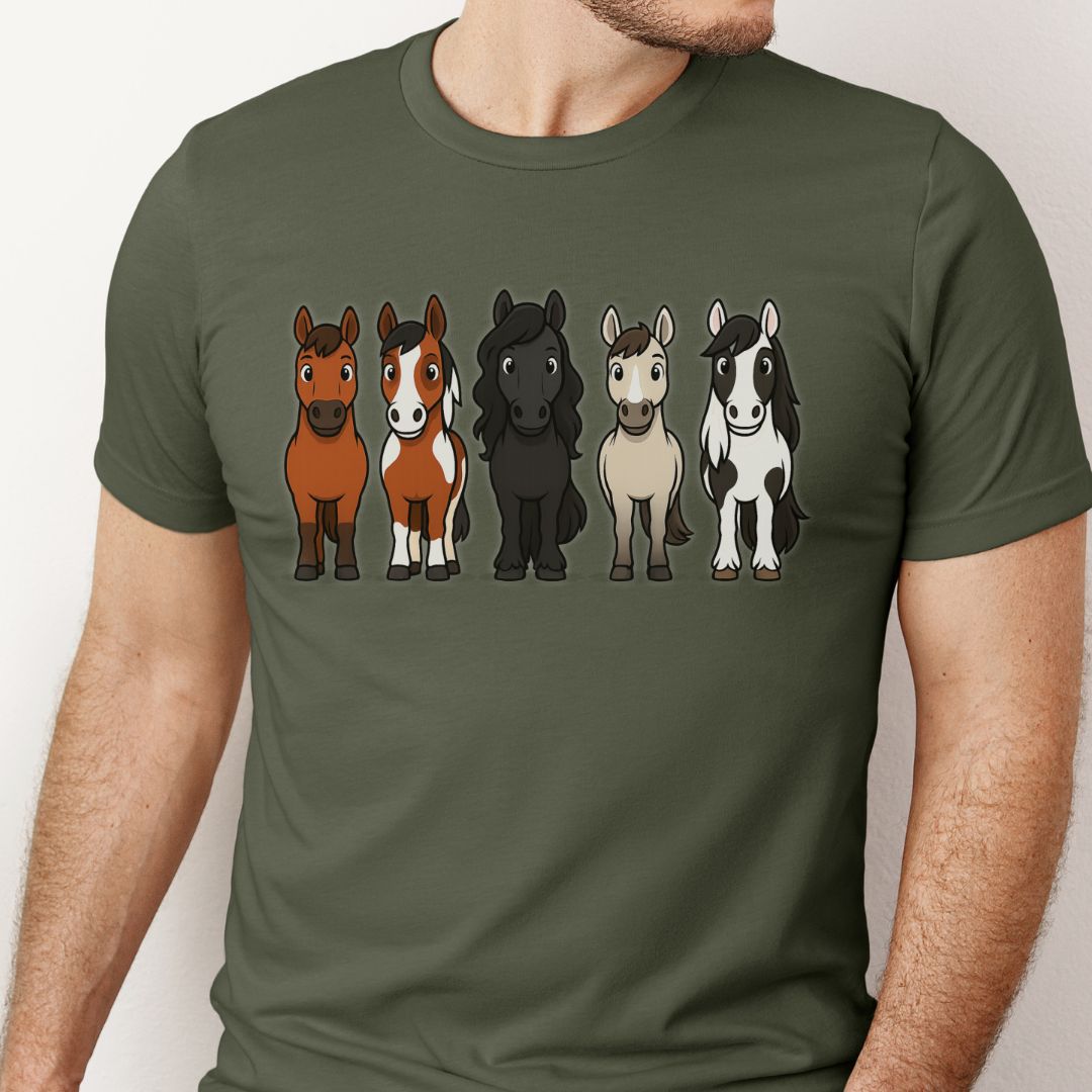 Cute Cartoon Horses Shirt
