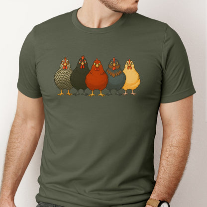 Colorful Chickens Art Tee