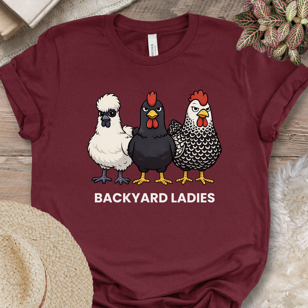 Backyard Hen Trio Illustration T-Shirt