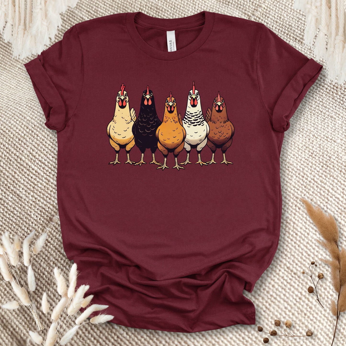 Funny Chicken Lover T-Shirt – Cute Hen Lineup Graphic Tee for Farm Moms, Backyard Flock Keepers & Country Life Fans