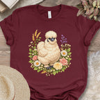 Silkie Chicken Floral T-Shirt