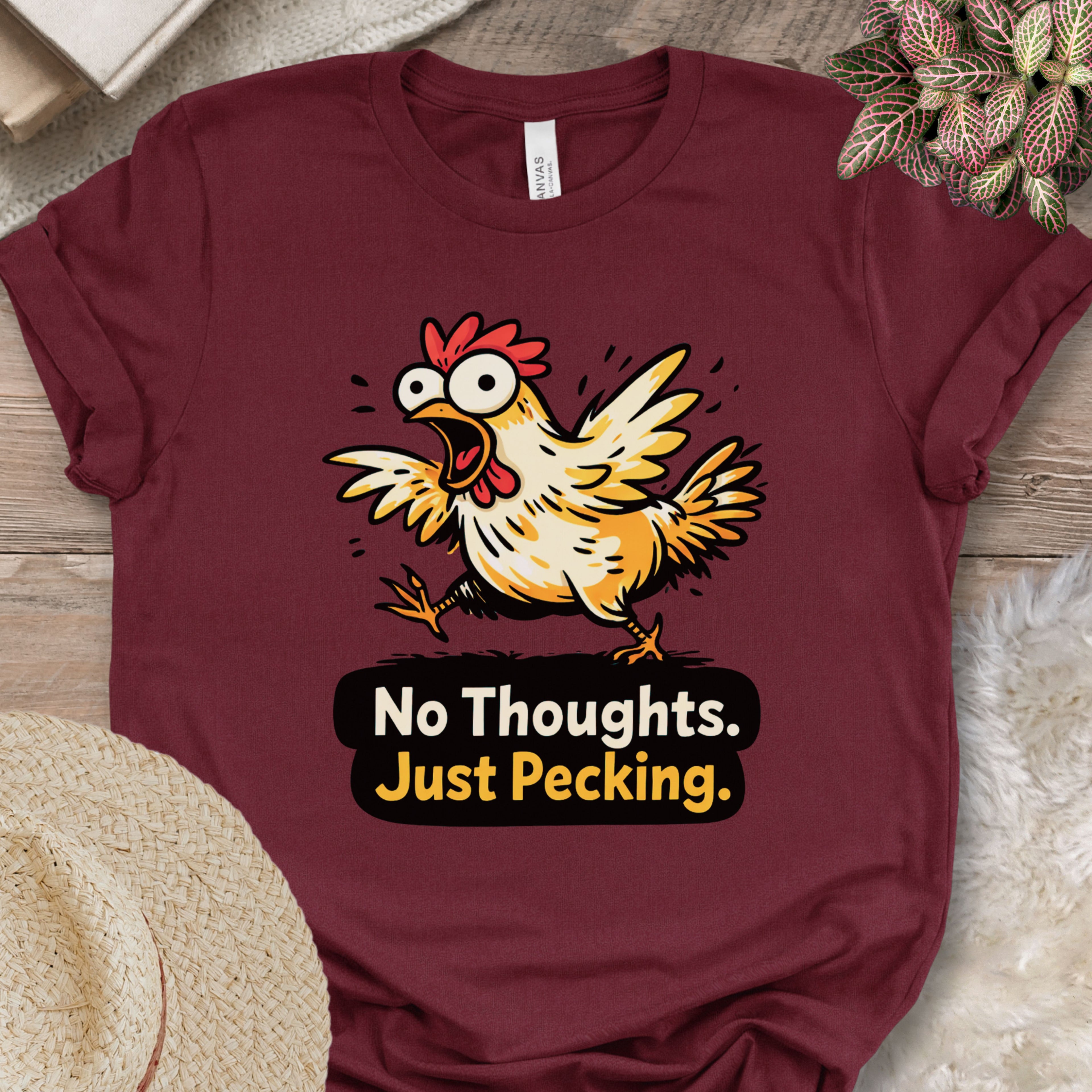 Funny Chicken Brain Empty Humor Tee