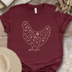 Minimalist Botanical Hen Shirt