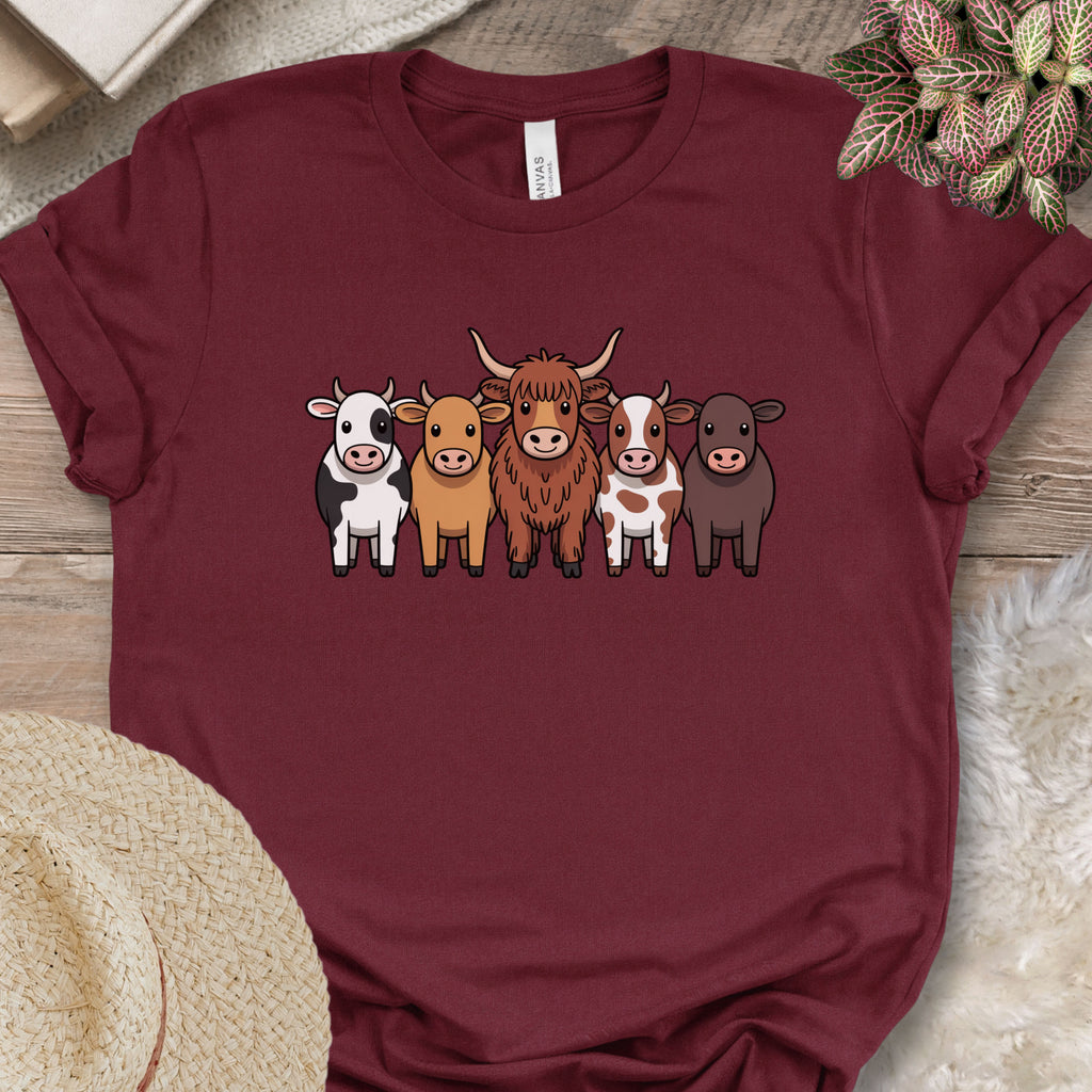 Cartoon Cow Breeds Tee