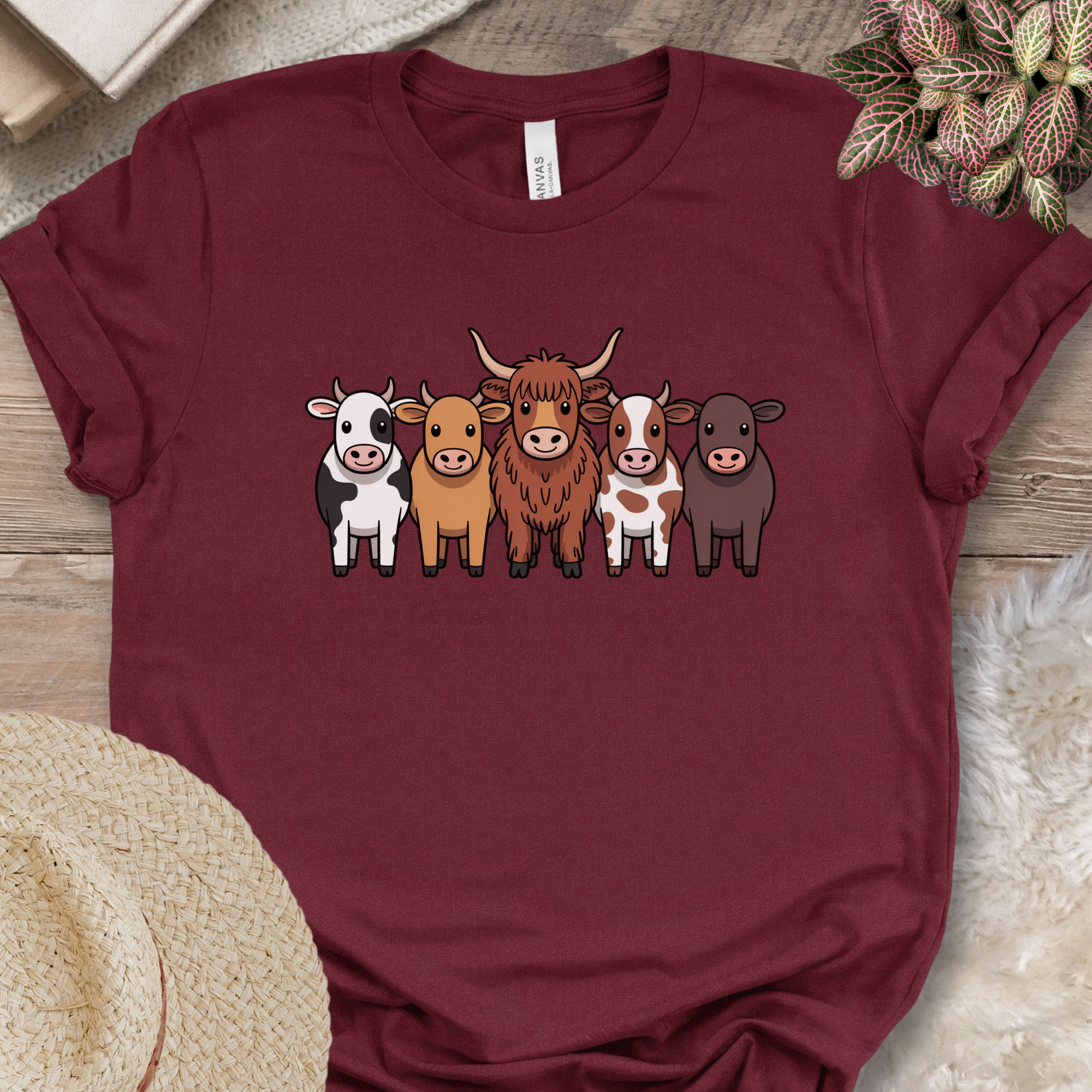 Cartoon Cow Breeds Tee