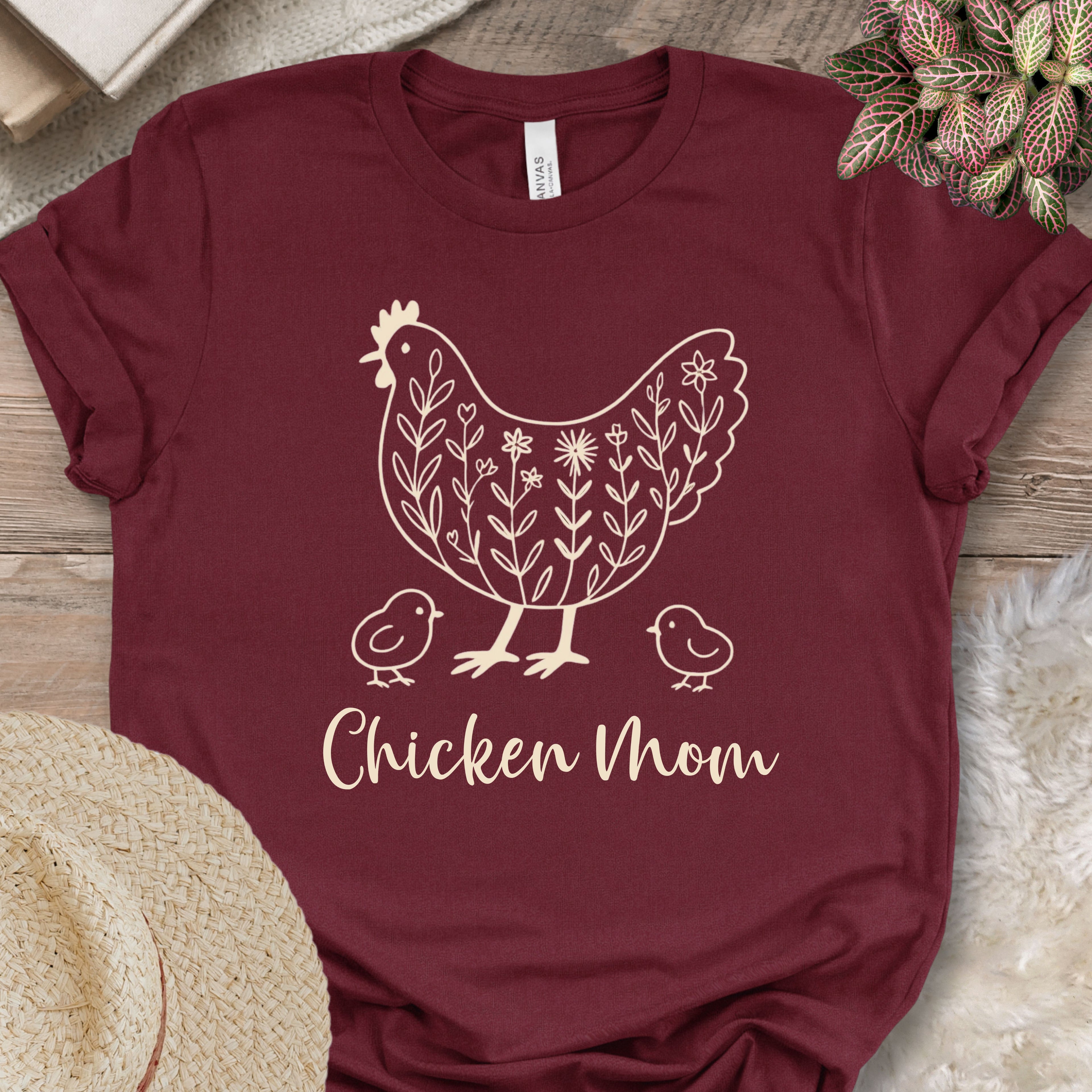 Floral Chicken Mom Tee