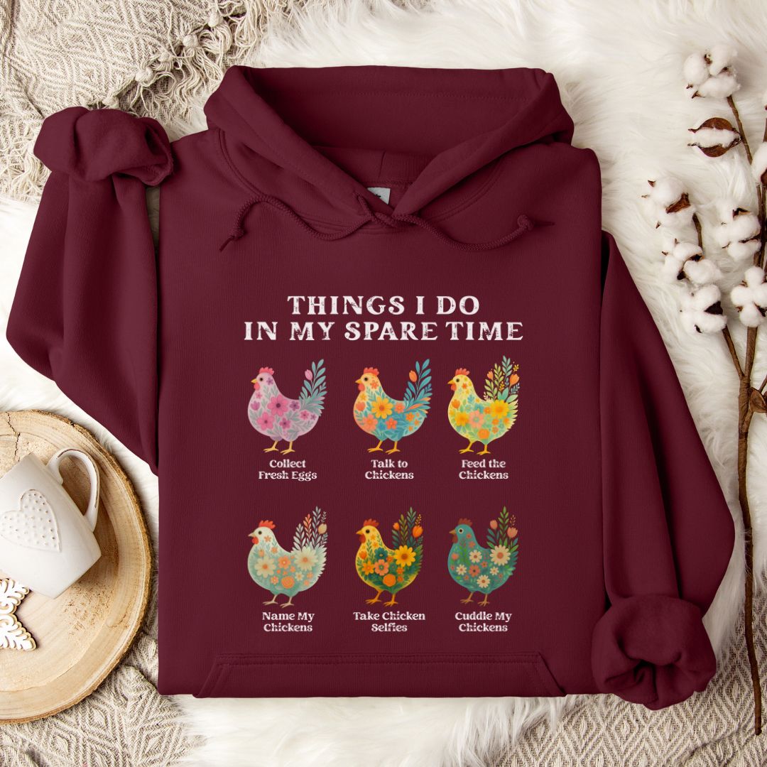 Funny Chicken Lover Hoodie – Cute Farm Animal Gift for Chicken Moms & Backyard Flock Owners