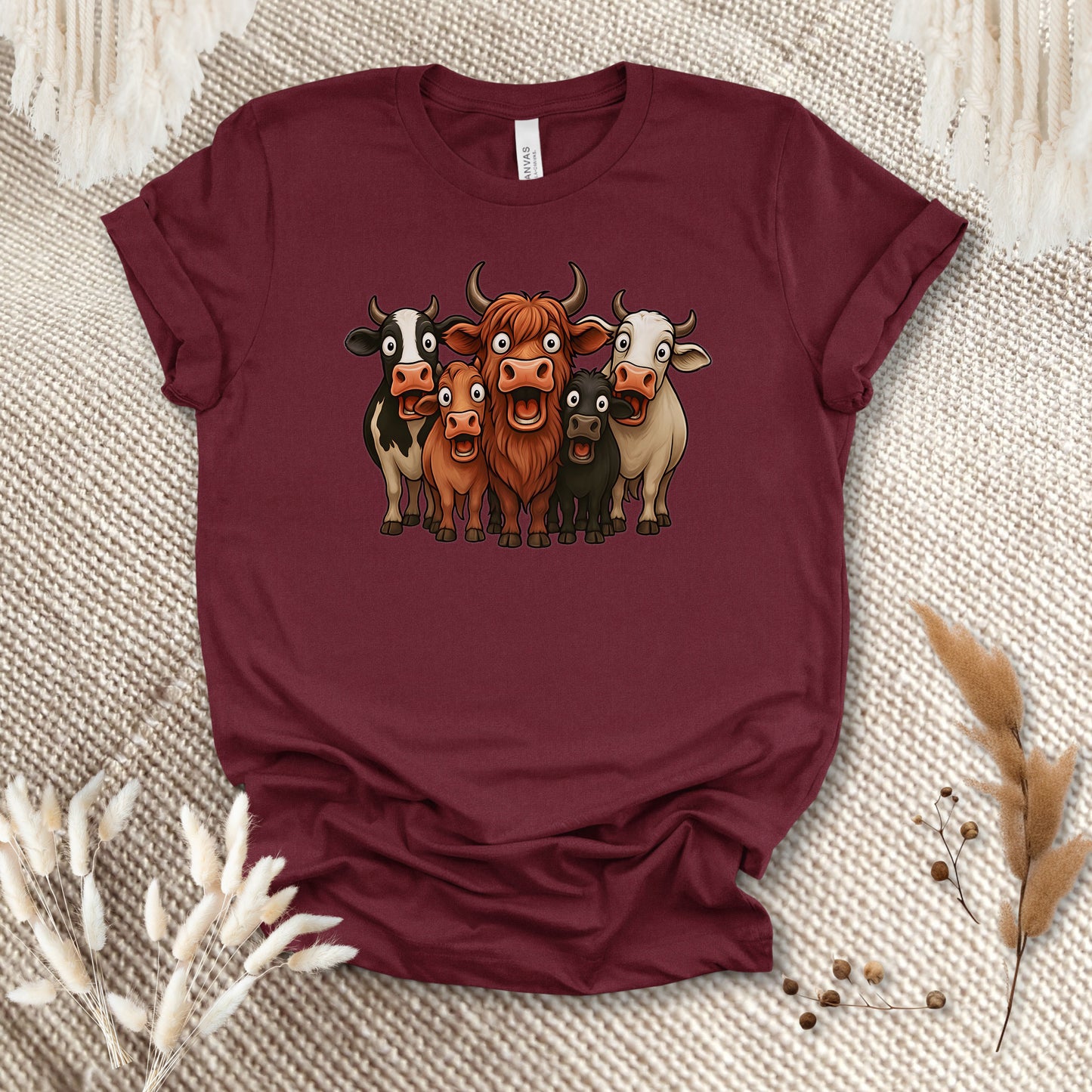 Funny Cow Lover T-Shirt – Cute Cow Lineup Tee for Farmers, Ranchers & Cow Moms
