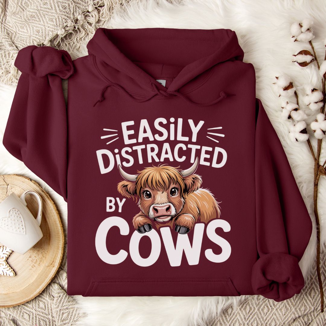 Easily Distracted by Cows Hoodie