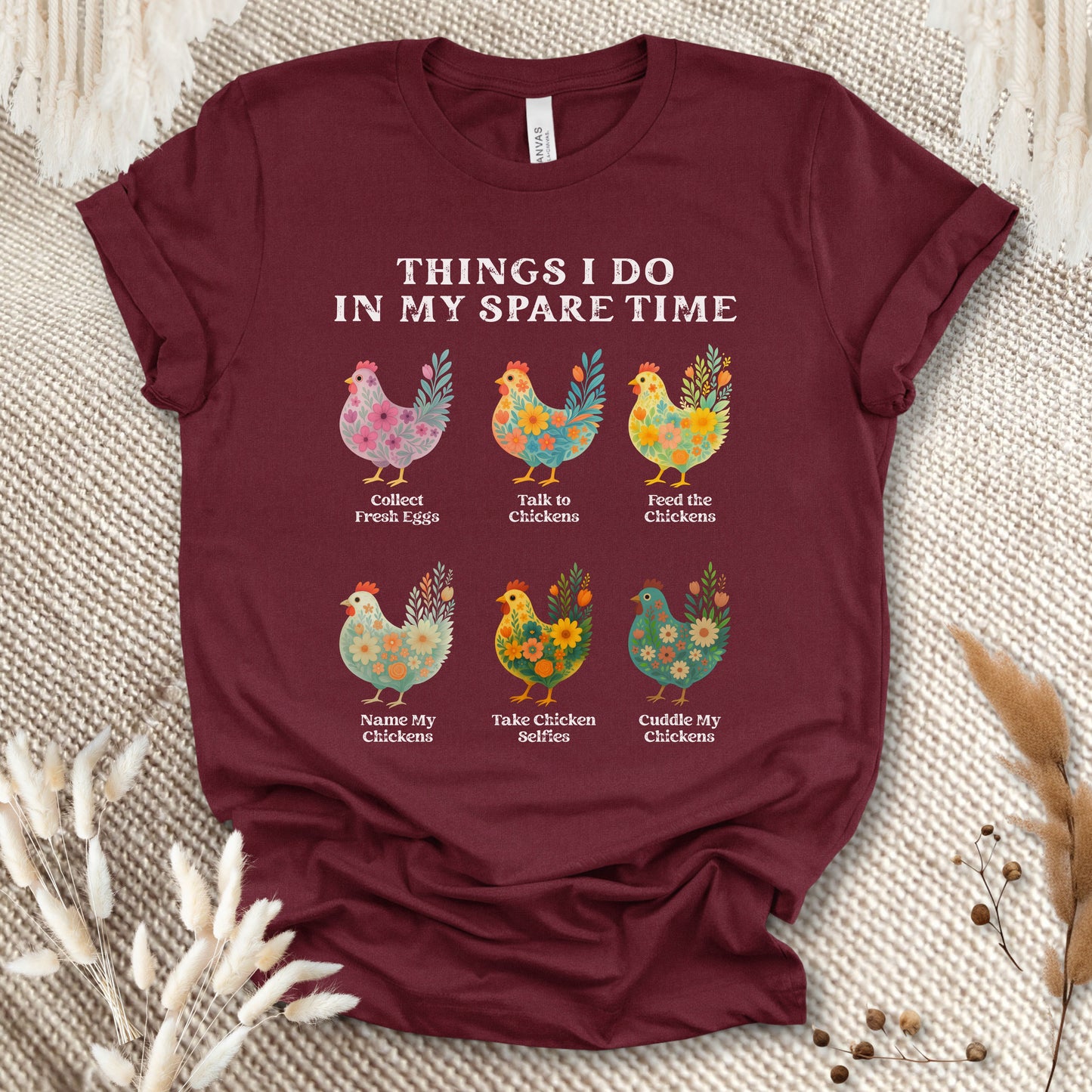 Things I Do In My Spare Time Chicken T-Shirt – Funny Chicken Lover Tee for Farm Moms & Backyard Flock Keepers