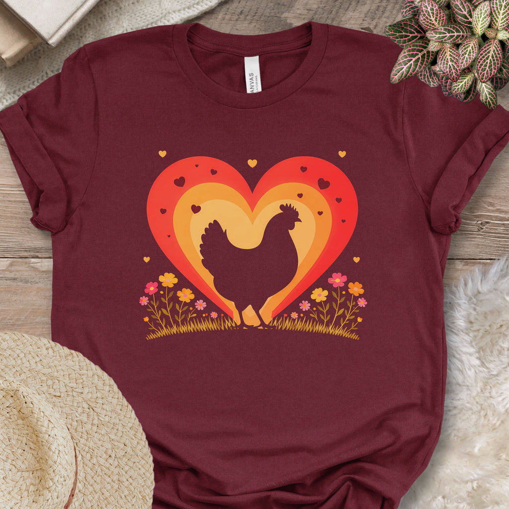 Heart Silhouette Chicken Farm Shirt
