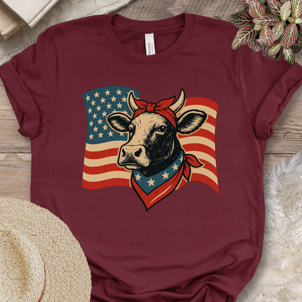 Patriotic Cow Flag Shirt