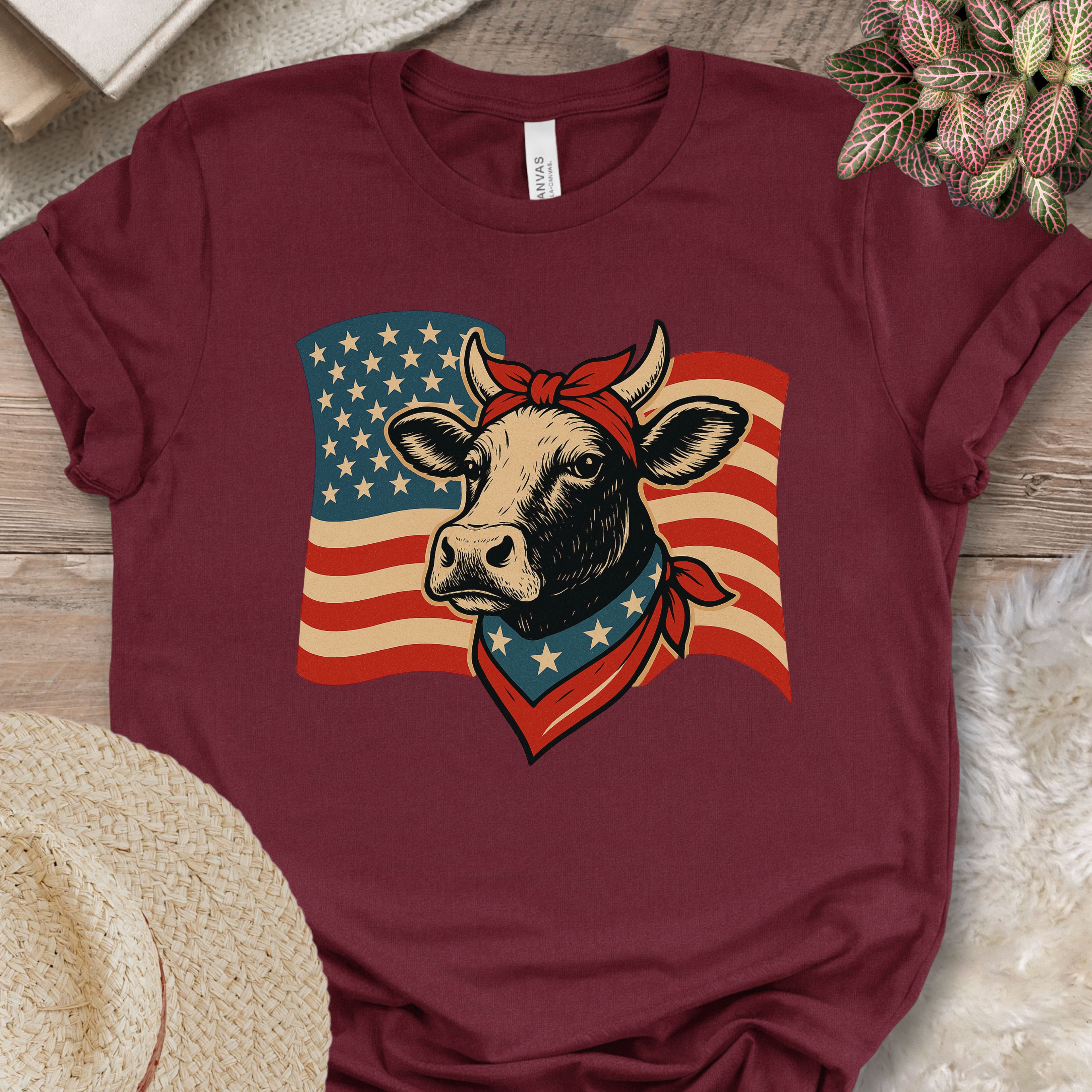 Patriotic Cow Flag Shirt