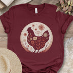 Boho Floral Chicken Silhouette Shirt