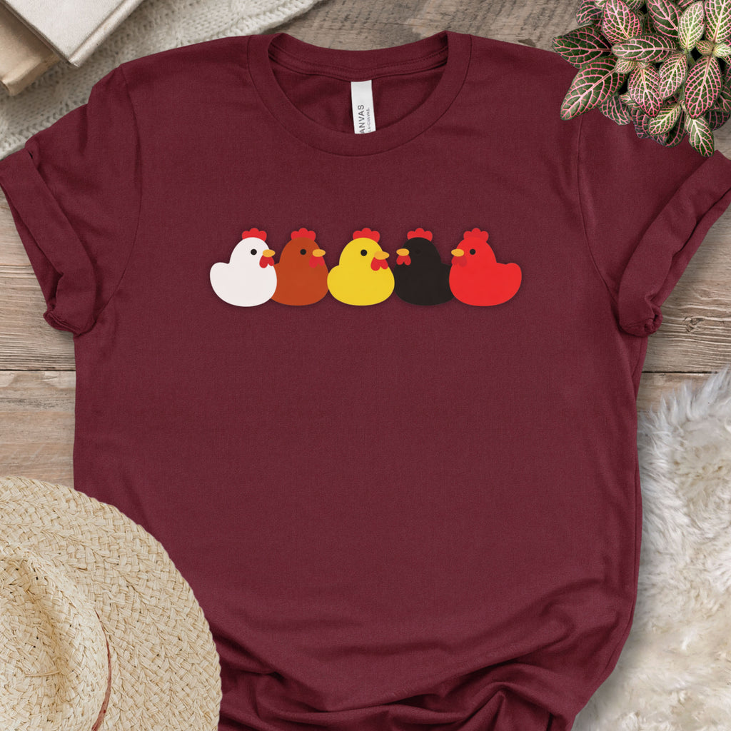 Cute Chicken Lineup Graphic Tee