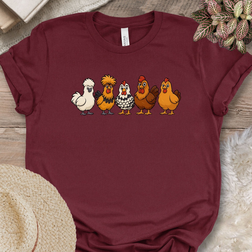 Cartoon Chicken Breeds Tee