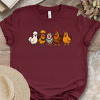 Cartoon Chicken Breeds Tee