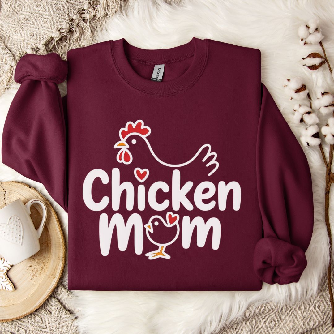 Chicken Mom Sweatshirt – Cute Farm Animal Pullover Gift for Poultry Moms & Backyard Chicken Keepers