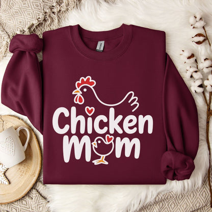 Chicken Mom Sweatshirt – Cute Farm Animal Pullover Gift for Poultry Moms & Backyard Chicken Keepers