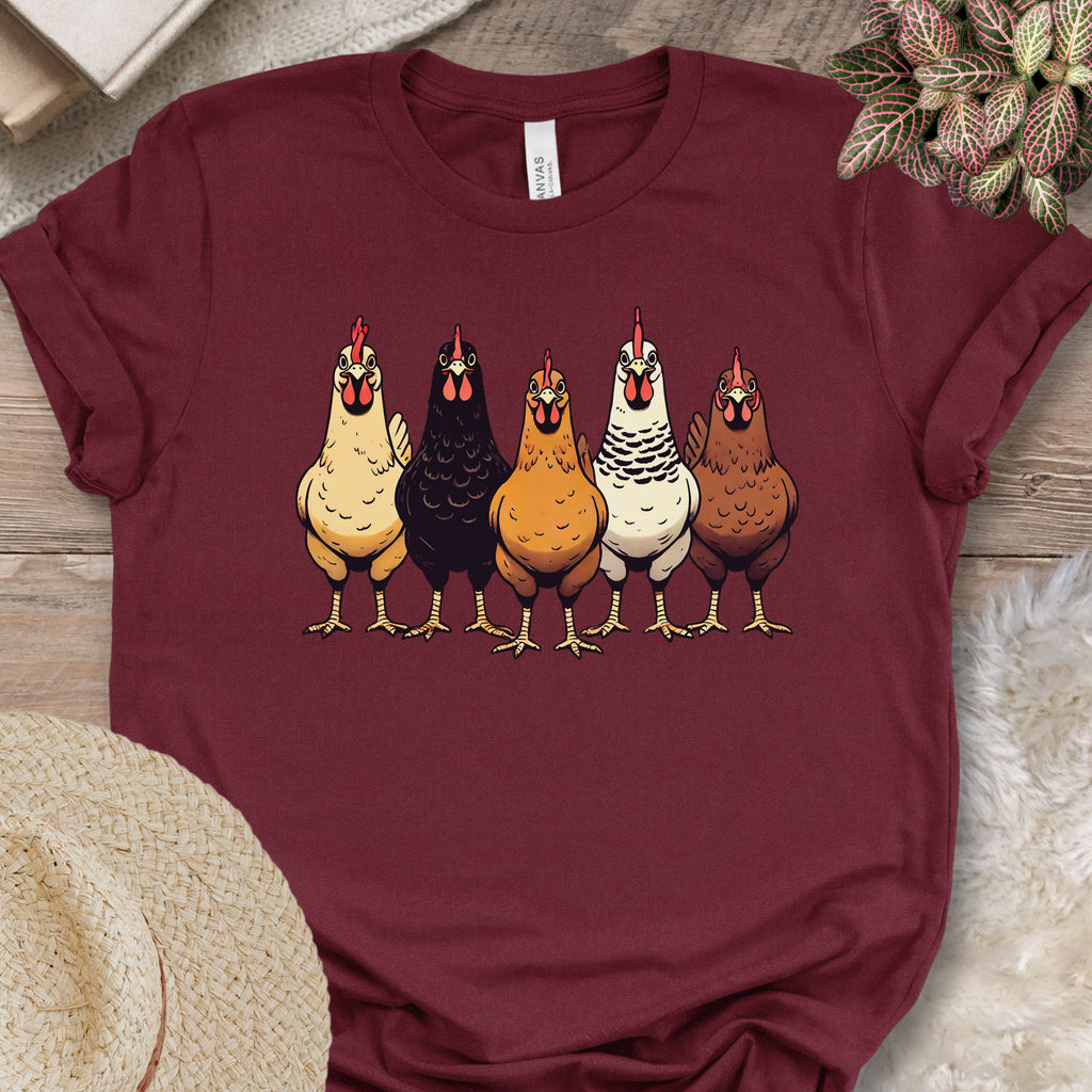 Multicolor Chicken Lineup Tee