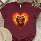 Highland Cow Heart Farm Shirt
