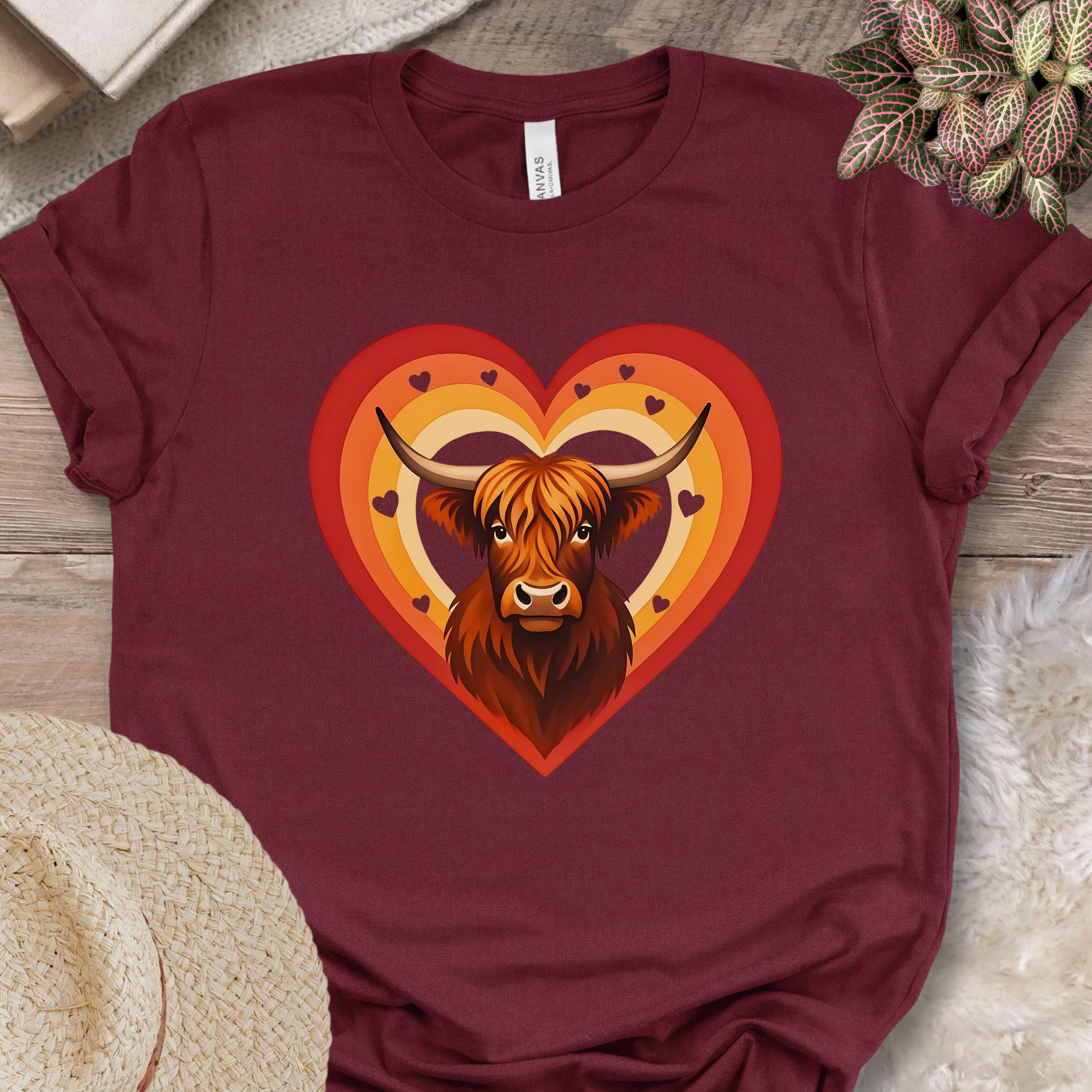 Highland Cow Heart Farm Shirt