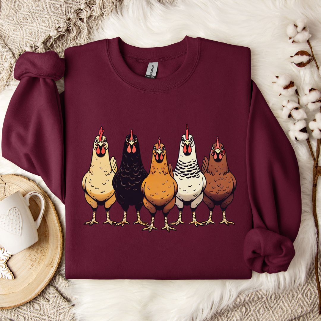 Multicolor Chicken Lineup Crewneck