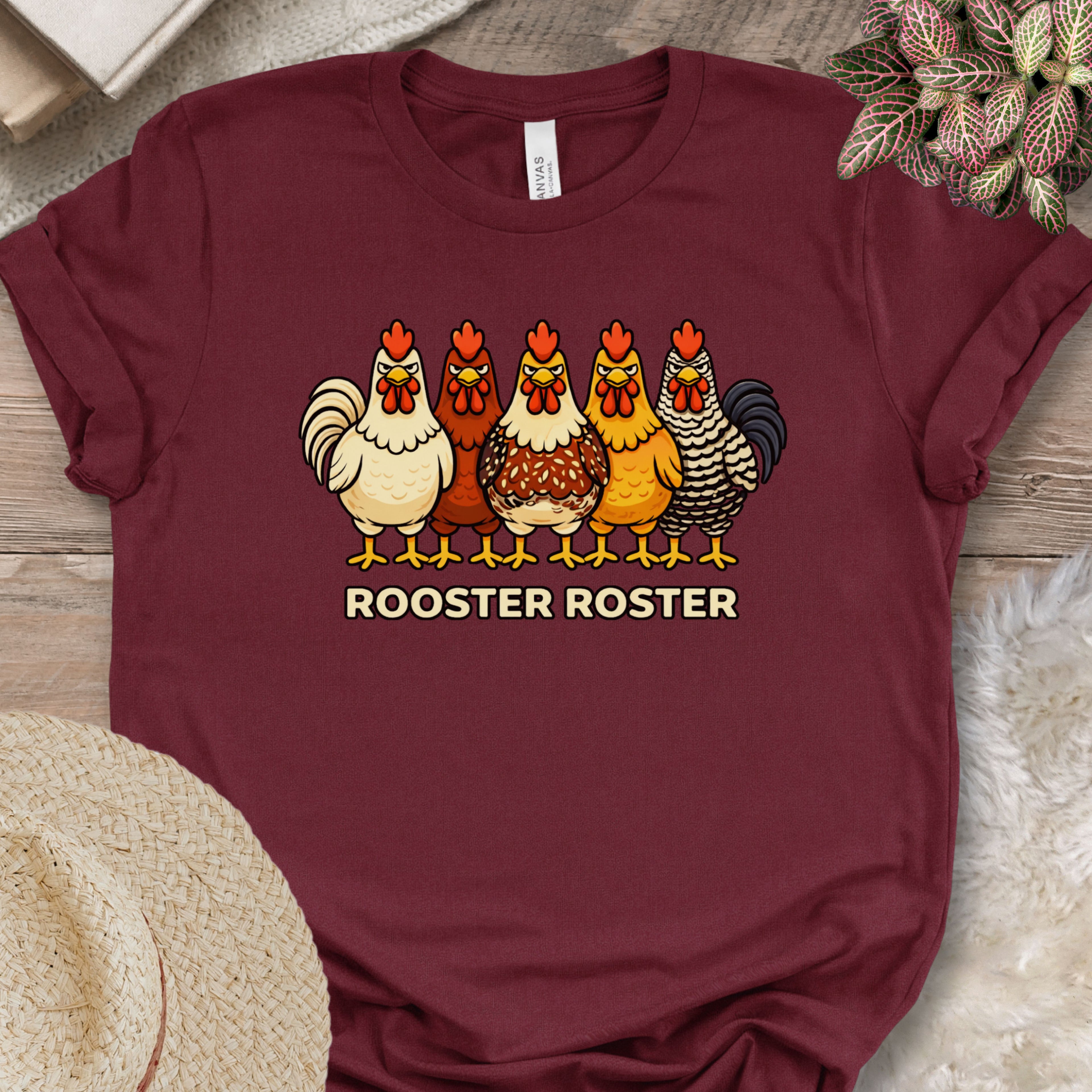 Rooster Lineup Farm Graphic T-Shirt