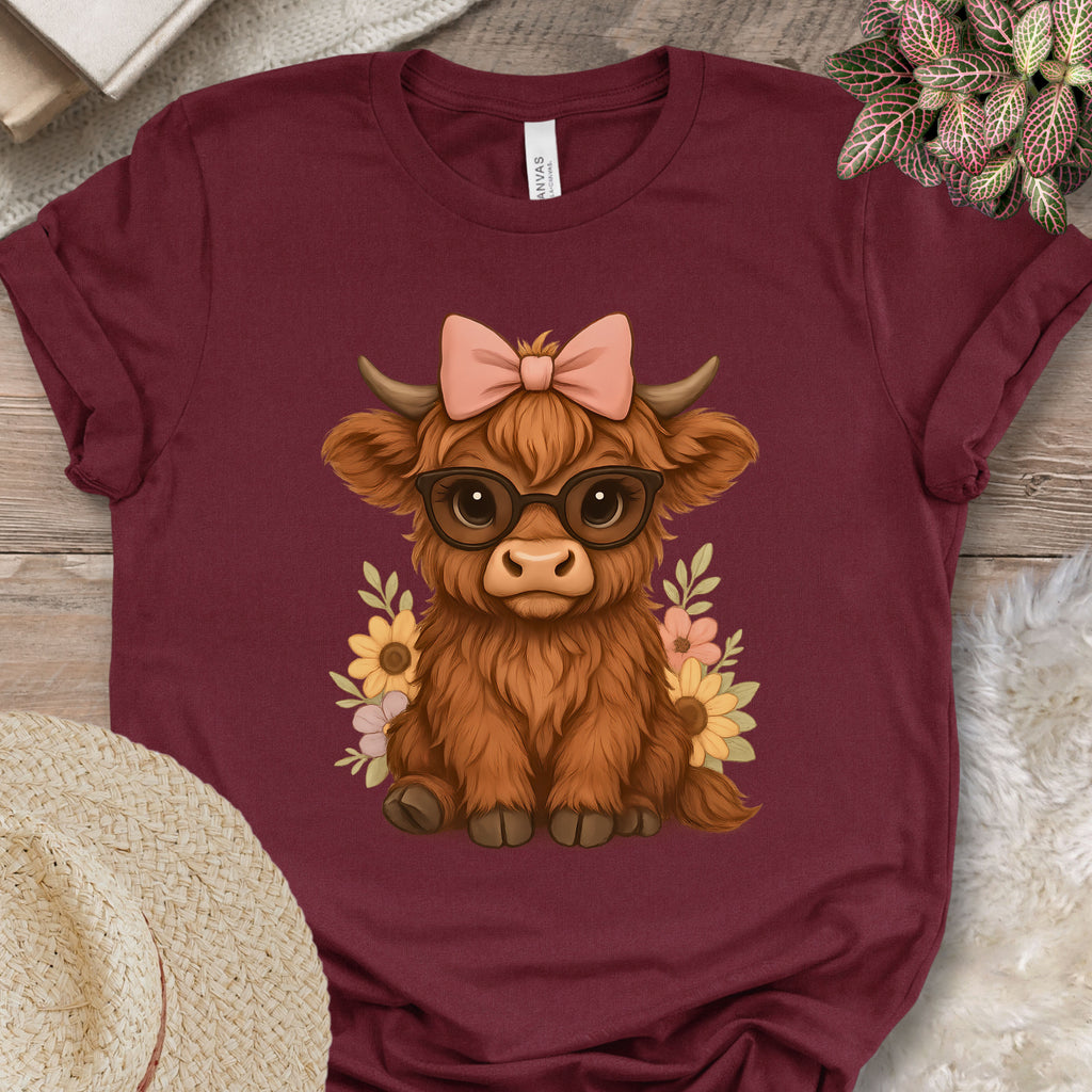 Highland Cow in Sunglasses Tee