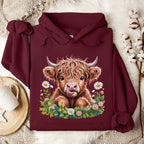 Floral Baby Cow Hoodie