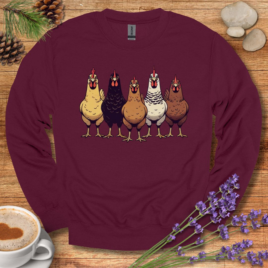 Chicken Lover Sweatshirt – Cute Hen Pullover Gift for Chicken Moms, Farmers & Backyard Keepers